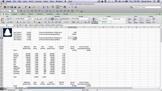Time Weighted Return Calculation Spreadsheet