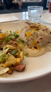 Just incredible…stuffed biscuit topped with gravy #buttermilkcafe Buttermilk Cafe #brunch #b&g | House of Sage Francis