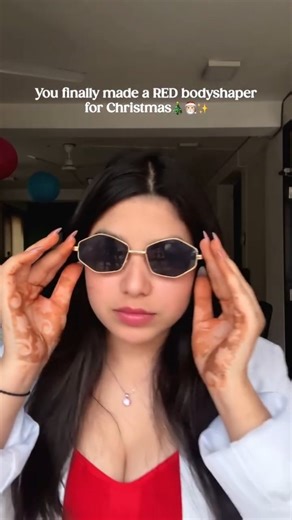 Ragini Saxena on Instagram: "Just in time for the craziest Christmas Party💃 Invogue, Intense Bodyshaper, Red Bodyshaper, Red Bodysuit, Christmas Outfit"