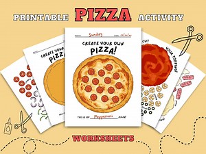 Pizza Printable Pizza Activity Sheets Build A Pizza Craft Kits for Kids Pretend Play Printable Prek Activity Cut and Plate Pizza Worksheet - Etsy