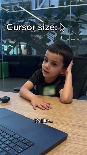 What is a Kid's Preferred Cursor Size?