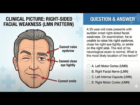 UMN vs LMN: The Facial Nerve Trap! 🧠⚡Facial nerve UMN lesion Vs LMN lesion High Yield Exam Question