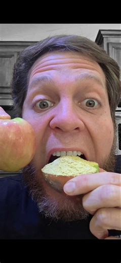 Apple Slices Topped with Nutritional Yeast. No Rules.