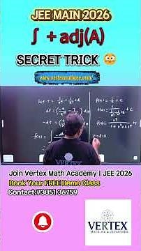 JEE Main 2026 | Integration to Matrix Trick | adj(adj A) & Determinant Concept | Find a^2