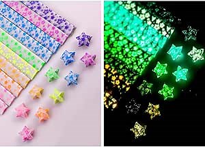 Origami Star Paper Strips, Handmade DIY Lucky Star Origami, Star Pattern
