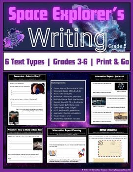 Space Writing Activities | Grade 5 Writing Prompts Bundle | Narrative, Informati