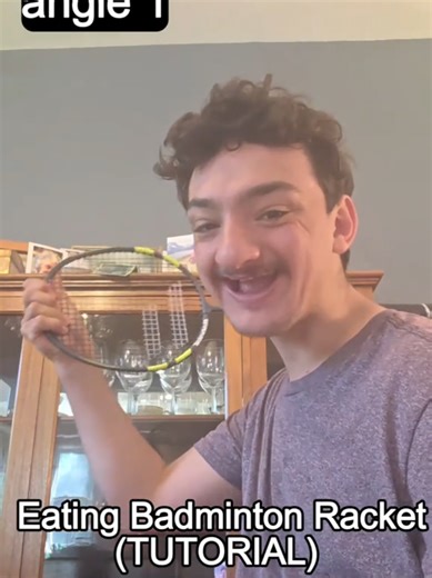 eating badminton racket tutorial #fyp