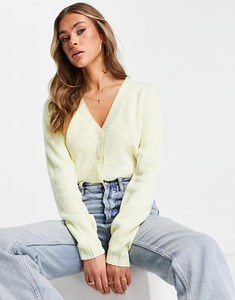Missguided cropped cardigan in yellow - YELLOW | ASOS