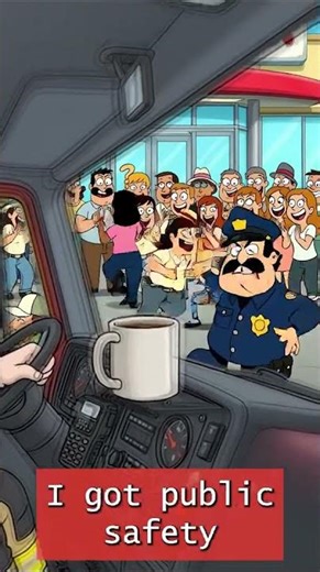 "Our truck scene is safe..." #firefighter #funny #police #memes #animation