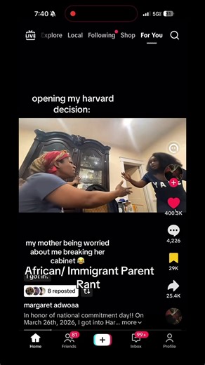 No hate on the girl or her parents at all. It was just so relatable as an African child that I had to speak on it. Congrats to her and her family tho #africanparents #nigerian #immigrantparents #africa