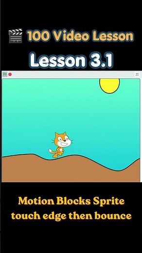 Scratch Tutorial |L4 Sprite touch edge then bounce in scratch? #scratch #scratchtutorial