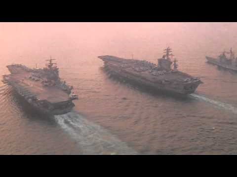 USS Enterprise and Eisenhower Aerial video