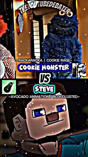 Steve vs Cookie Monster || Avocado Animation vs RackaRacka || #avocado #animation #cookiemonsters
