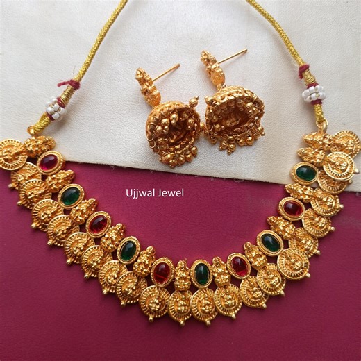 Traditional Temple Coin Necklace Antique Gold Jewellery South Indian Necklace - Etsy