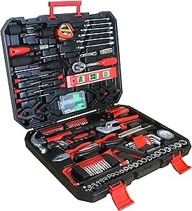 339-Piece Socket Wrench Sets with Tool Box, 3 Drawers Mechanics Tool Set, Automotive Tool Sets for Adults Mechanics Workshop Maintenance and Repair Projects (Red)