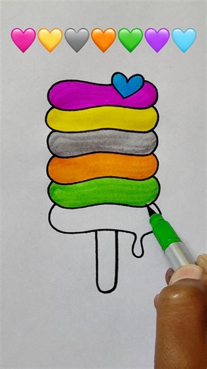 🩷💛🩶🧡💚💜🩵 Satisfying creative art #draw #colors #brush #video #art #creative #youtube #shorts #viral