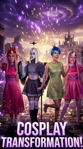 Princess Bubblegum, Lute, and Joy: The Ultimate Cosplay Transformation! #cosplay #transformations