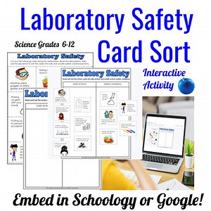 Science Lab Safety Digital Card Sort Digital Biology Activity Distance Learning