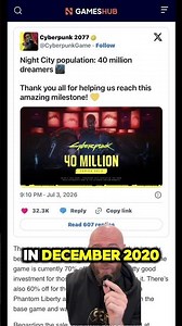 Cyberpunk 2077 hit 40m sales! The Greatest Comeback Ever! #energy #esports #gaming #cyberpunk