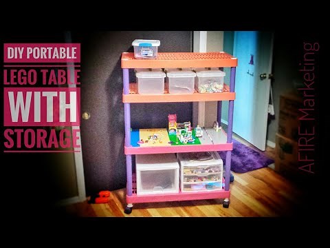 Custom Lego Table with Storage and Wheels