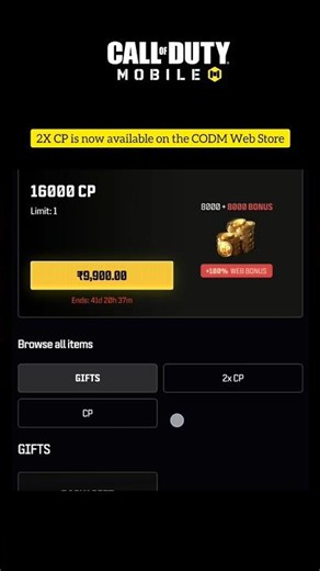 Double COD Points starts NOW on the CODM Web Store and goes until the end of Season 11! #codm