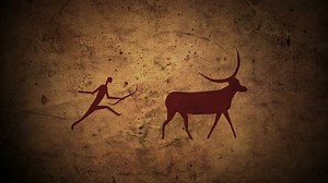 clip-26766217-prehistoric-caveman-hunting-old-painting-cave