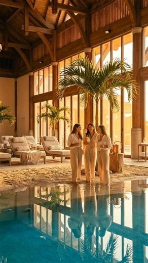 Indoor beach paradise… would you swim here? 🏖️💦🌴🇺🇸