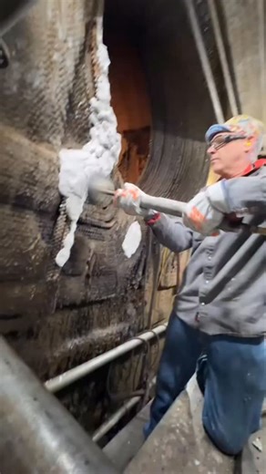 Mychael T Renn on Instagram: "This refractory used to be colored. It was a jade color. This is a Jade pounder in operation. #boilermaker #foryou #powerplant #welding #bluecollar"