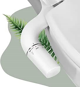 SAMODRA Ultra-Slim Bidet, Minimalist Non-Electric Dual Nozzle Bidet Attachment with Adjustable Water Pressure, White