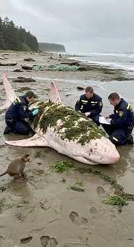 Rescuing a rare albino shark with help from a clever little monkey