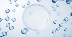 Animated Molecular Structure with Clear Liquid Drop