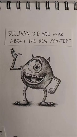 The new monster in Monsters University. #sketch #drawing #art #monstersinc #mikewazowski