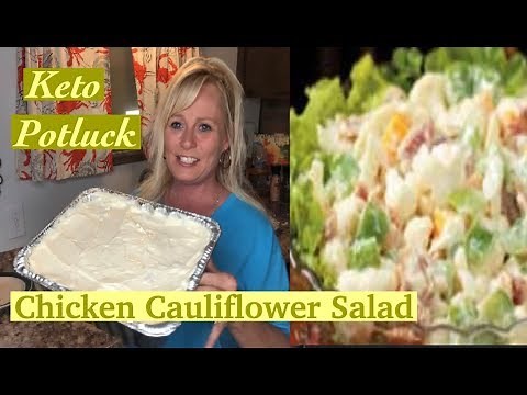 Chicken Cauliflower Salad - Keto Salad that is easy to make & perfect for a Potluck