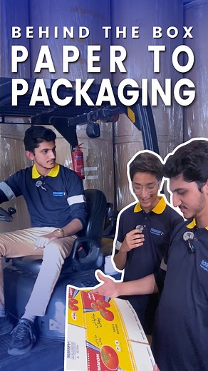 Behind the box: Paper to Packaging! Ever wondered how a simple sheet of paper transforms into a sturdy box? Watch Fahad & Ali, as they explore the process how their Kinnow boxes and other boxes are made at RPL Corrugation Unit. At RPL, it’s not just a process—it’s an art. | Roshan Packages Limited