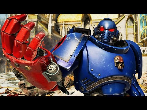 Crimson Fists ASSAULT VETERAN vs Tyranid Swarm - Warhammer 40k Space Marine 2 (4K)
