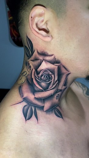 Neck tattoos anyone? . . . #tattoos #customtattoo #rosetattoo #roses #necktattoo #blackandgreytattoo #foryou #bnginksociety #atlantatattooartist