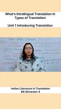 3 Types of Translation #pragyabamaenglishliterature #indianliteratureintranslation
