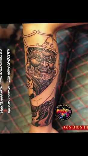 SHOKI THE DEMON QUELLER TATTOO ⚔️ | Japanese Black & Grey Tattoo | Session 1 | Singapore