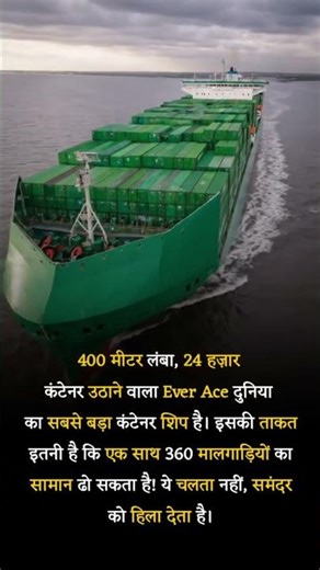 World’s Largest Container Ship 😳🚢 Ever Ace Carries 24,000 Containers