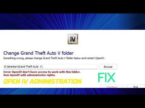 Administration error fix in open iv