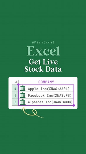 Did you know you can use Excel to pull live stock data?! 📈 | Miss Excel