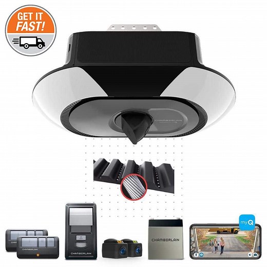 Reviews for Chamberlain Secure View 1-1/4 HP LED Quiet Belt Drive Smart Garage Door Opener with Integrated Security Camera and Battery Backup | Pg 1 - The Home Depot