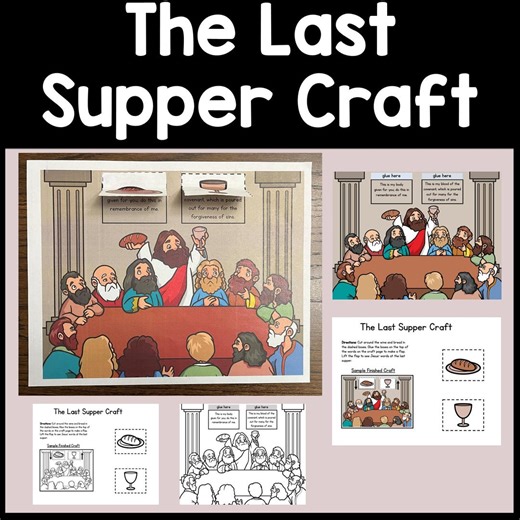 The Last Supper Craft for Kids {color and B/W} Sunday School Lesson | Preschool Christian Easter Craft | Jesus and Disciples Bible Activity - Etsy