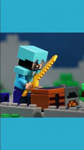 Survive 100 Days In Minecraft // Realistic Minecraft Build in LEGO // #shorts #lego #minecraft