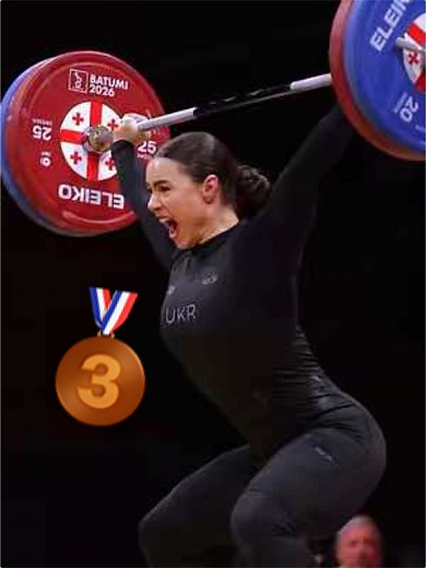 Iryna Dombrovska @Ірина Домбровська (77kg Ukraine 🇺🇦) 110kg / 243lbs 🥉 2026 European #weightlifting championships
