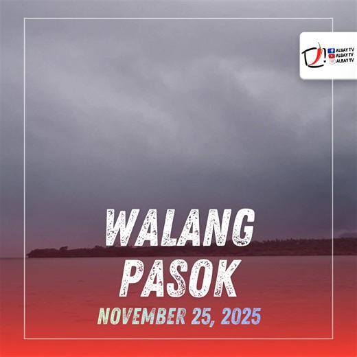 #WalangPasok: Suspendido ang FACE-TO-FACE classes sa mga paaralan sa ilang lugar sa rehiyong Bicol bukas, ika-25 ng Nobyembre, 2025, dahil sa inaasahang mga pag-ulan na dulot ng Low-Pressure Area (LPA) sa loob ng Philippine Area of Responsibility (PAR) at ng umiiral na shearline. Narito ang mga lugar na walang pasok bukas: MASBATE 🔸️San Pascual (All levels) SORSOGON 🔸️Bulan (All levels) 🔸️Magallanes (All levels) CAMARINES SUR 🔸️Buhi (All levels) 🔸️Balatan (All levels) 🔸️Tinambac (All level