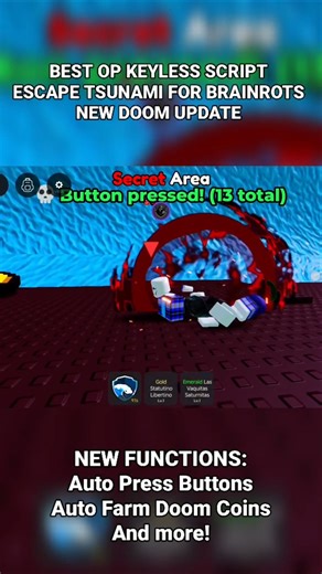 OP KEYLESS SCRIPT ESCAPE TSUNAMI FOR BRAINROTS NEW DOOM UPDATE #keyless #scripts #gghub #delta