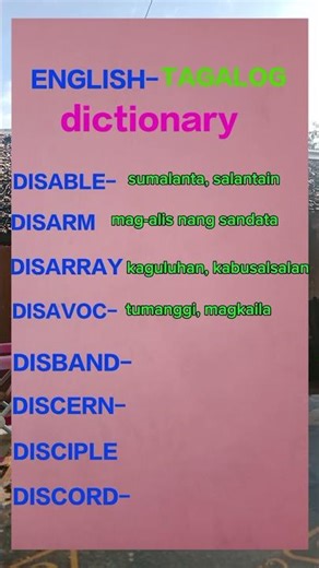 ENGLISH TAGALOG DICTIONARY PART 80 #translation #vocabulary
