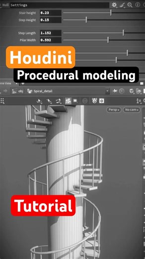 Build Any Staircase with Parametric Power! #houdini #3d #tutorial