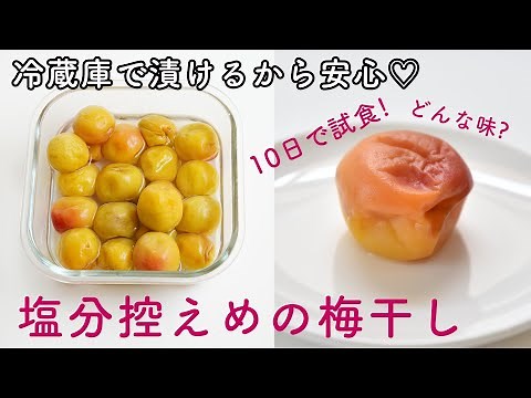 【少量で気軽に】梅干しの作り方(塩分控えめ)☆10日目に食べてみた!重し不要❣️昔ながらの梅と塩だけ 仕込み編